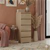 Linea Azzurra Settimino 45 in Legno Nobilitato Melaminico Cassettiera con 5 Cassetti con Guide Metalliche 127x47x40 Made in Italy per Camera da Letto, Soggiorno, Ingresso, Ufficio, Bagno