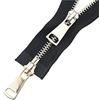 Elegantyl 5# Doppi cursori 60/70/80/90/100/120/150cm Chiusura Automatica Cerniera in Metallo Dorato per Accessori da Cucito per Indumenti, Nero, 70cm