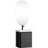 Planetmöbel Mobile sottolavabo 50 cm con specchio da bagno con illuminazione ovale, set di mobili da bagno con lavabo, sospeso, antracite
