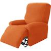 Hearda Copripoltrona Relax Reclinabile, Jacquard di Peluche Fodere Poltrona Relax Elasticizzato Copripoltrona 1 Posto con Tasca Copripoltrona Reclinabile Fodere per Poltrone (Arancione)