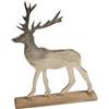 CHICCIE - Statuetta a Forma di Cervo, in Piedi, in Legno di Mango, 37 cm