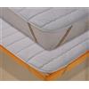 Casatessile - Traversa Coprirete Trapuntata | Coprirete o Coprimaterasso | Tessuto Cotone e Poliestere Anallergico | Fascette Elastiche, Bianco, 1 Piazza e Mezzo 130x200 cm