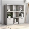KTHLBRH Armadio portaoggetti Libreria salvaspazio Libreria Grigio Cemento 98x30x98 cm in Truciolato Per soggiorno, camera da letto, ufficio