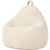 bananair - Pouf Poltrona Sacco in Velluto a Coste Larghe - Imbottitura in Schiuma, Morbido - Fodera Lavabile - Facile da Trasportare, Per Bambini (80x70 cm, Bianco Sporco)