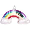 Brubaker Arcobaleno con Nuvole Colorate - Palla di Natale in Vetro Dipinto a Mano - Bocca Soffiata Decorazione Dell'Albero di Natale Figure Buffe Decorazioni Ciondolo Decorazione Albero Palla - 12 cm