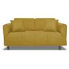Nuvole di Sonno - Divano Letto Levis trasformabile in Letto con Materasso Comfort, Design Moderno Salvaspazio, Rivestimento Sfoderabile, 2 Cuscini in Omaggio, Made in Italy (Giallo ocra)