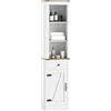COSTWAY Armadio Bagno Salvaspazio, Mobile Bagno Alto Stretto con Scomparti Aperti, Cassetto e Ripiani Regolabili, Colonna Bagno per Lavanderia, Soggiorno e Cucina, 40 x 24 x 173 cm