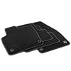 MTM PRO-1850 Tappetini per Land Rover Evoque I 07.2011>03.2019 , su Misura in Velluto, Bordi in Similpelle e Doppia Impuntura Cromata