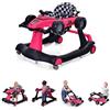 RELAX4LIFE Girello per Bambini 6 in 1 con Luci e Suoni, Vassoio Giocattolo Rimovibile, 2 Velocità Ruote e 3 Altezze Regolabili 50,5/53,5/55,5 cm, Portata 12 kg (ROSA SHOCKKING)
