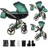 Junama Passeggino Diamond Fluo 2in1 3in1 4in1 (02 - verde, 2in1 con adattatori)
