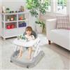 HUOLE Girello per Bambini, Passeggino Primi Passi con Altezza Regolabile, Babywalker con Vassoio Rimovibile Musicale Giocattolo, per Bambini 6+ Mesi, 60 * 55 * 70 cm - Grigio
