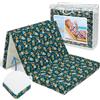 baby idea Babysanity Materasso Lettino Campeggio Tappeto Gioco Antiscivolo Sfoderabile a Norma EN16890:2017 Federa100% Cotone Oeko-tex® Interno Certificato Certipur™ OMAGGIO Borsa da Viaggio (60x120x6 Verde)