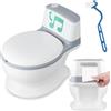 ALMAR Baby Vasino portatile a forma di wc per bambini, con suono di scarico della catena e porta rotolo integrato incoraggia l'apprendimento dei tuoi bambini per andare in bagno in modo divertente