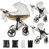 Junama Passeggino Diamond Heart 2in1 3in1 4in1 (01 - bianco e oro, 2in1)