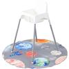 Treer Tappetino Seggiolone Bambini, 130cm Tappeto Seggiolone Impermeabile Antiscivolo e Lavabile per Protezione Pavimento, Cartone Animato Tappeti Gioco Bambini Pieghevole (Pianeta)