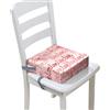 FANSU Rialzo da Sedia per Bambini, Stampa di Cuore Smontabile Cuscino Seduta per Sedia Cuscino Alzasedia con Cinghie Lavabile per Seggioloni Alza Sedia (32x32x8cm,Rosa)