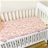 Odot Lenzuolo con angoli Lenzuola Carrozzina Neonato, Lenzuola da Culla Bambino Coprimaterasso, Lenzuola Navicella con Angoli Elasticizzati Lenzuola per Culla (130x70cm,rosa)