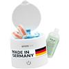 Emmi-dent EMAG Emmi-One - Pulitore ad ultrasuoni per protesi dentali, gioielli, occhiali, orologi, apparecchi acustici, 48 kHz, incluso concentrato di pulizia EM-090, compatto e silenzioso, timer da 5 minuti