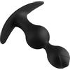 Peadxuno Plug anale in silicone con sfera interna di perline in acciaio per vibrazione anale, plug anale giocattoli erotici sexy per uomini e donne (due perline)
