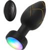 Accos Love Plug anale, giocattolo sessuale vibrante, 10 modalità di vibrazione, plug anale con luce LED colorata, giocattoli e giochi sessuali per adulti