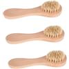OFFIGAM Spazzola Viso 3 Pezzi Manuale in Legno e Setole Naturali | Pulizia Delicata, Effetto Esfoliante e Massaggiante, per Casa e Outdoor, Colore