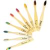 Générique Spazzolino da Denti in Bambù Con Setole Colorate - Personalizzato Con Nome per Bambini e Adulti - Riutilizzabile Con Setole Morbide