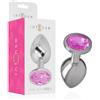 Generico Intense Plug Anale in Metallo con Cristallo Rosa, Misura S, Gioiello Intimo (L)