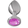 Generico Intense Plug Anale in Metallo con Cristallo Rosa, Misura S, Gioiello Intimo