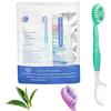 Generic Set 5 In 1 Di Spazzolino Da Denti, Filo Interdentale, Puliscilingua E Stuzzicadenti, Spazzolino Monouso 5 In 1, Igiene Orale Portatile Per Viaggi E Lavoro, Spazzolini Monouso Da (Green Tea1pcs)