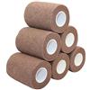 STpro Kinesiologia non tessuto coesivo elastico impermeabile atletico Alleray testato bendaggio flessibile 7.5 cm * 450cm, 6 rotoli, pelle scura