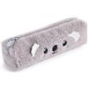 Back2Fun - Astuccio Scolastico Effetto Peluche, Astuccio per Bambini con Cerniera e Manico in Silicone, Dettagli Ricamati e Orecchie in Rilievo, Design Fluffy, Koala