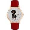 Toff London Black Dachshund Dog Watch Ladies 38mm Case 3atm Resistente all'acqua Movimento al quarzo progettato su misura Lusso alla moda
