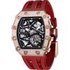 TSAR BOMBA Orologio Automatico da Uomo Meccanismo Apparente per Uomo Lusso Impermeabile 50M Scheletro Barile Orologio Cassa Acciaio Rettangolare Militare Sport Uomo Regalo Movimento Giapponese