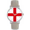 Toff London Orologio bandiera inglese da donna, cassa 38 mm, resistente all'acqua, movimento al quarzo progettato su misura, resistente all'acqua, alla moda