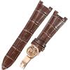 ROUHO 25mm Cinturino Regolabile Vera Pelle, Bracciale Morbido Flessibile per Patek Philippe Nautilus 5711 5712G-Marrone + Oro Rosa Fibbia