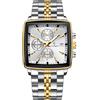 Poedagar Orologio da polso maschile di lusso impermeabile luminoso in acciaio inossidabile orologio cronografo data business casual orologi da uomo al quarzo, Oro bianco, Bracciale