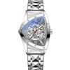 DAXIAOYU Orologio meccanico automatico da uomo con scheletro a triangolo irregolare di moda unico orologio da polso in acciaio inossidabile di lusso impermeabile luminoso business orologio, Grigio