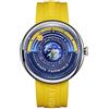 FORSINING Orologio al quarzo da uomo, alla moda, con lancetta speciale della Terra, con cinturino in silicone, impermeabile, stile casual