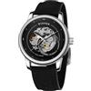 DAXIAOYU Orologi automatici meccanici di scheletro trasparente di lusso per il cuoio della prova, nero, Lusso