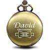 TREEWETO Orologio da tasca con incisione personalizzata regalo per Best Man Quarzo Fobwatch Sposo Regali per Matrimonio Testimoni di nozze, bronzo