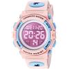 A ALPS Orologio digitale per bambini e ragazzi, sportivo, multifunzione, impermeabile, con luce a LED, sveglia e calendario, per bambini dai 6 ai 15 anni, Rosa/blu., Orologio analogico, cronografo, digitale