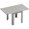 HOMCOM Tavolo da Pranzo Allungabile per 4-6 Persone in Legno e Acciaio, 140x80x77.5 cm, Grigio e color Legno | Aosom Italy