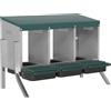 PawHut Nido Inclinato per Galline con Fori di Ventilazione e 3 Scomparti, 85x54,6x61 cm, Argento | Aosom Italy