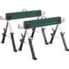 HOMCOM Set di 2 Cavalletti Pieghevoli in Metallo, Altezza Regolabile 64-81cm, con Maniglia di Trasporto, Verde | Aosom Italy
