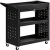 HOMCOM Carrello Portautensili con Ruote Bloccabili, Carrello da Officina Mobile con 3 Livelli, Cassetto e Pannelli Forati, Nero | Aosom Italy