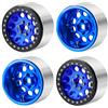 Runup 2.2 Cerchi Beadlock Ruota Esteso Mozzo Ruota in Metallo per 1/10 Axial Wraith 90048 RR10 SCX10 Traxxas TRX4 TRX6 Parti di Aggiornamento (Blu)