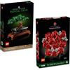 Brick Flip Lego Flowers, set da 2 pezzi, 10281 Bonsai Albero & 10328 mazzo di rose | Collezione botanica | Icons