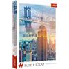 Trefl - Puzzle New York all'alba, USA - 1000 Elementi, città del mondo, vista città, grattacielo, ponte, puzzle fai da te, intrattenimento creativo, divertimento, regalo, puzzle