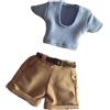 Generic Action Figure in Scala 1/12 Vestiti con Cintura Costume T-Shirt Pantaloncini Set per Action Figure da 6 Pollici Figura, Stile b