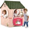 FEBER - Hello Kitty House, Casetta per bambini con Porta apribile, con adesivi per decorarla, Colori Resistenti alla Luce del Sole, Facile da Montare, +2 anni, Famosa (FE201000)